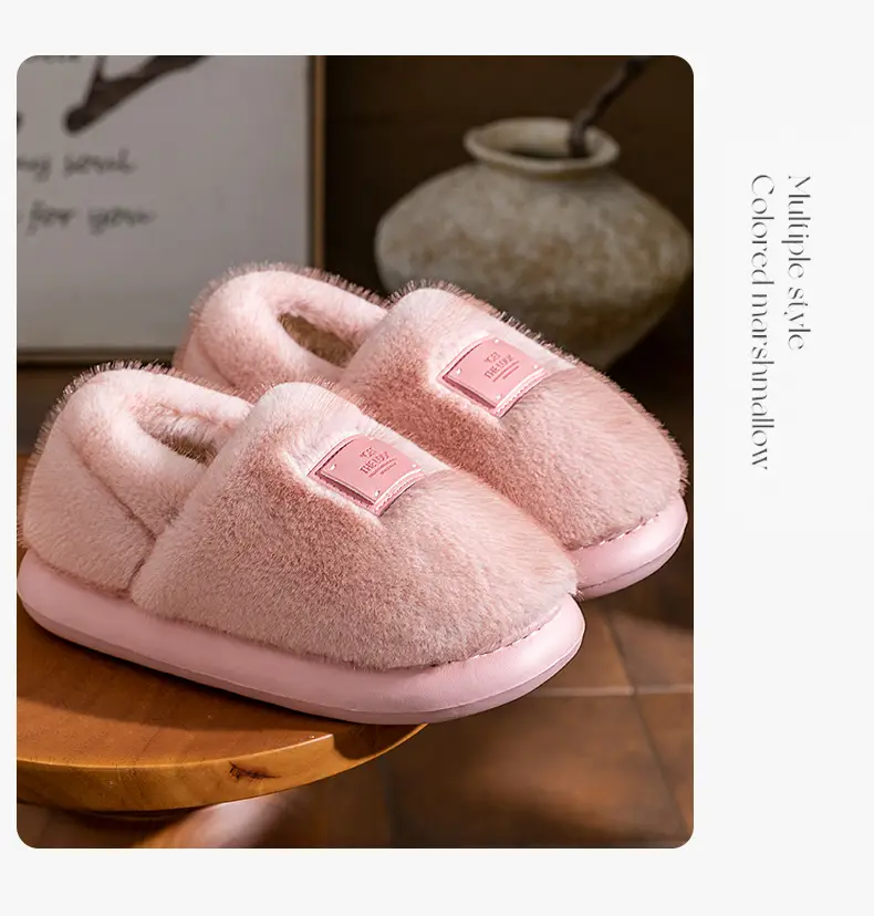 Women's Closed-Back Cotton Slippers for Autumn and Winter 2025, New Home Indoor Couple Plush Warm Maternity Cotton Shoes for Women in Winter — feature 11