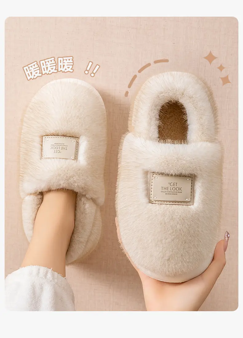 Women's Closed-Back Cotton Slippers for Autumn and Winter 2025, New Home Indoor Couple Plush Warm Maternity Cotton Shoes for Women in Winter — feature 13
