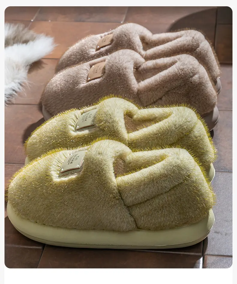Women's Closed-Back Cotton Slippers for Autumn and Winter 2025, New Home Indoor Couple Plush Warm Maternity Cotton Shoes for Women in Winter — feature 3