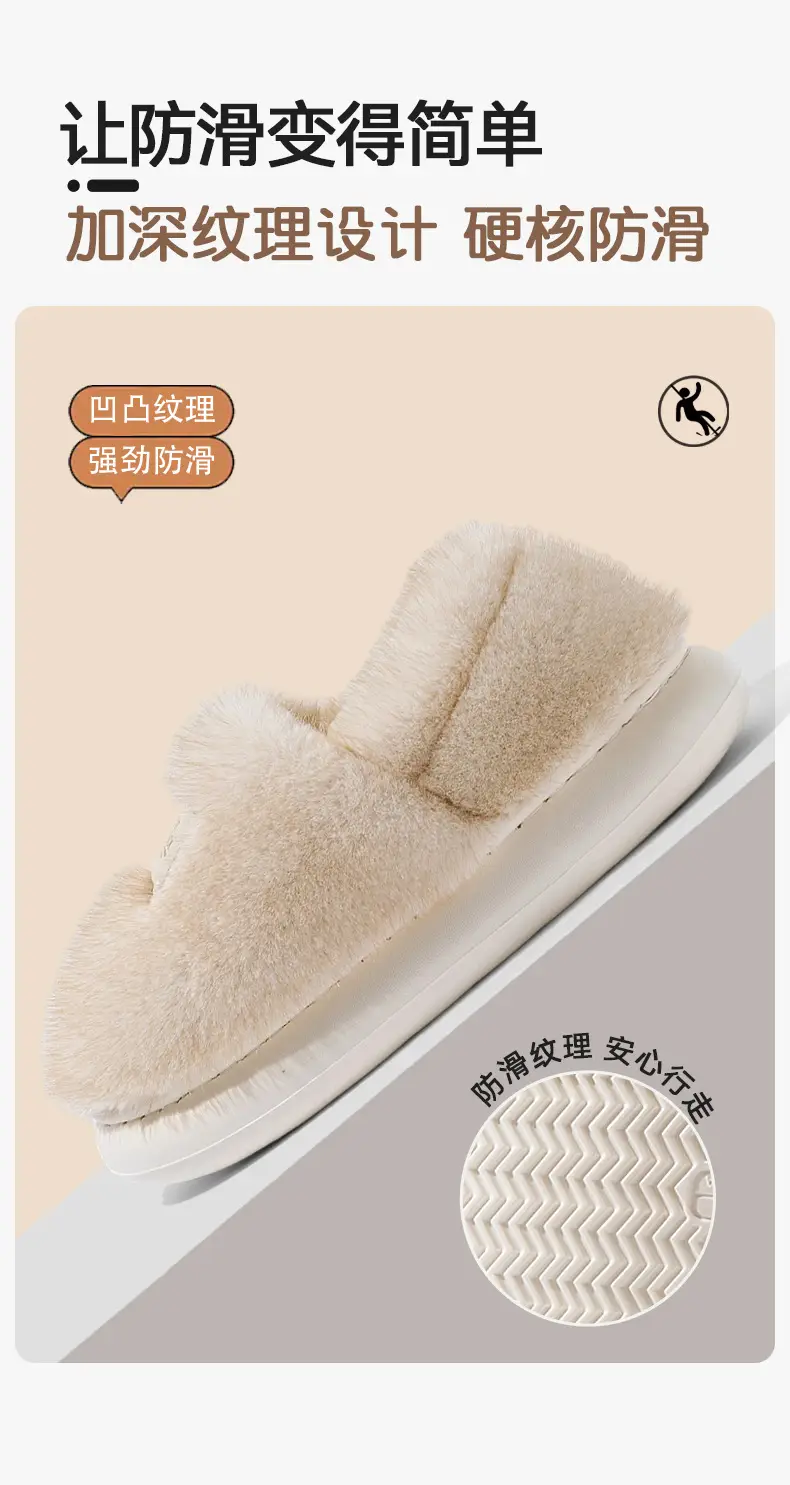 Women's Closed-Back Cotton Slippers for Autumn and Winter 2025, New Home Indoor Couple Plush Warm Maternity Cotton Shoes for Women in Winter — feature 7