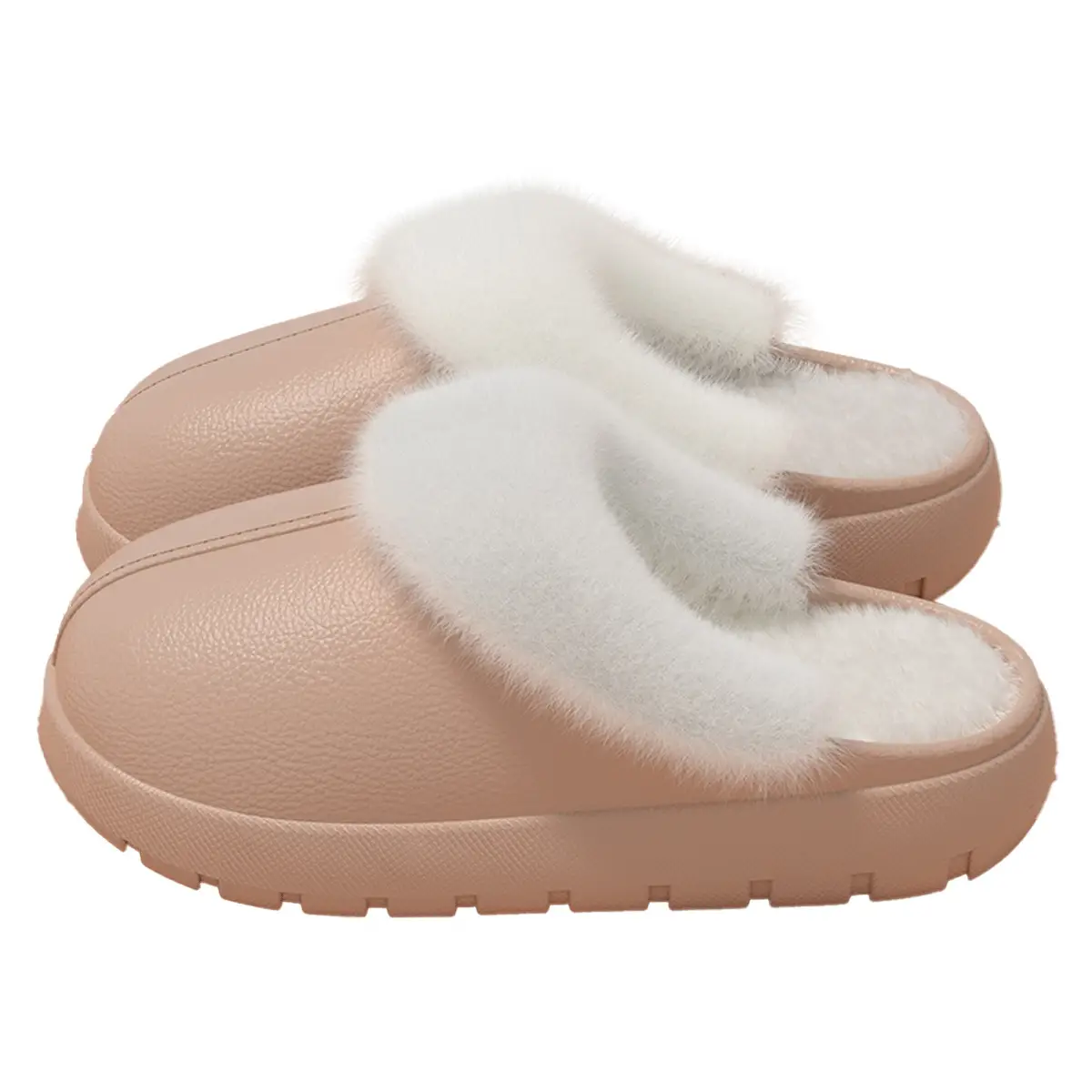 Waterproof Cotton Slippers for Men Fleece Lined Warm Home - Image 15