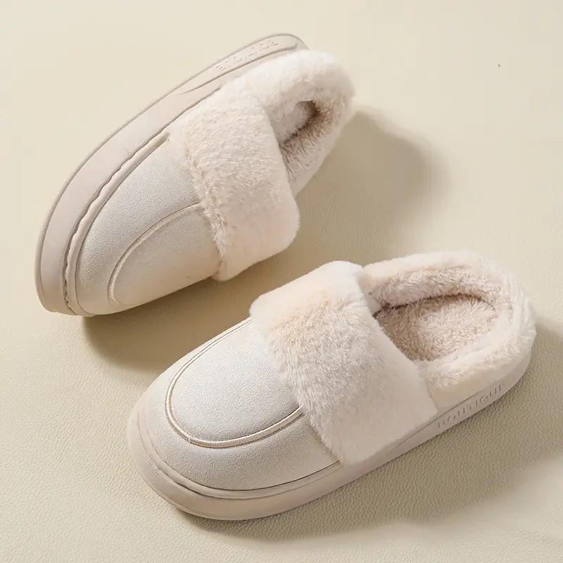 Waterproof Cotton Slippers for Men Fleece Lined Warm Home - Image 8