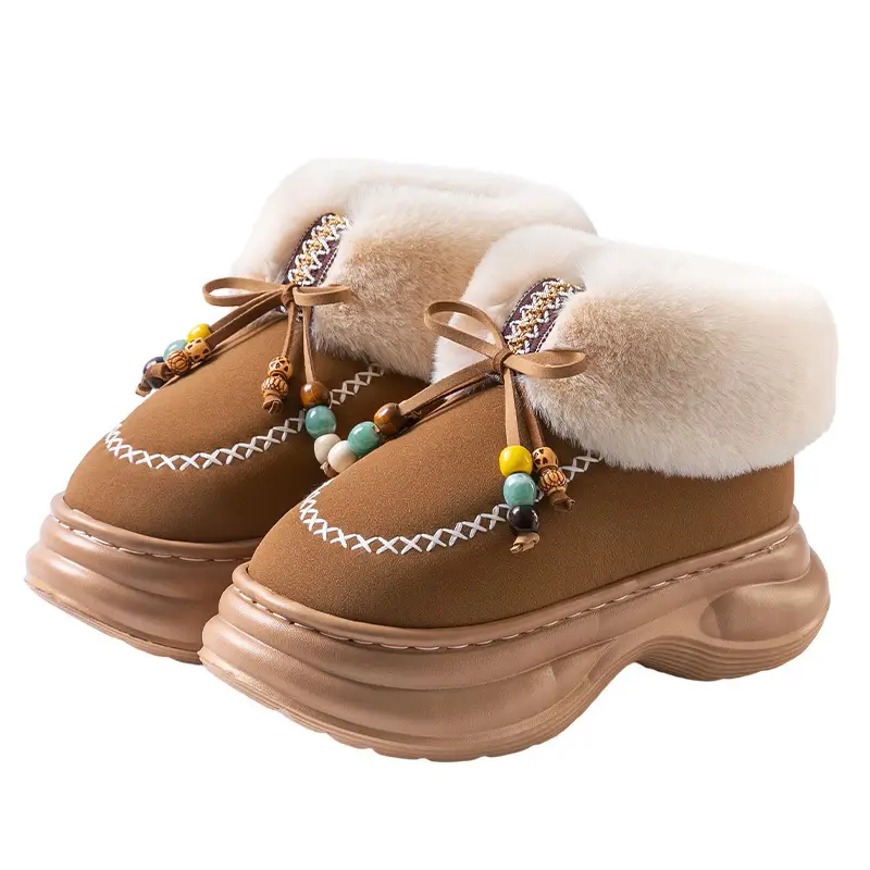 Women's Autumn and Winter 2025 New Style Thick-Soled, Height-Increasing, Warm and Velvet-Covered Slippers for Women When Going Out - Image 11