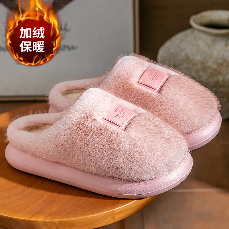 Women Wool Warm Slippers 2025 Winter Indoor Non-Shedding - Image 2