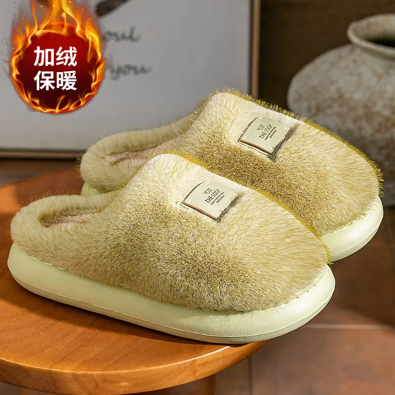 Women Wool Warm Slippers 2025 Winter Indoor Non-Shedding - Image 3