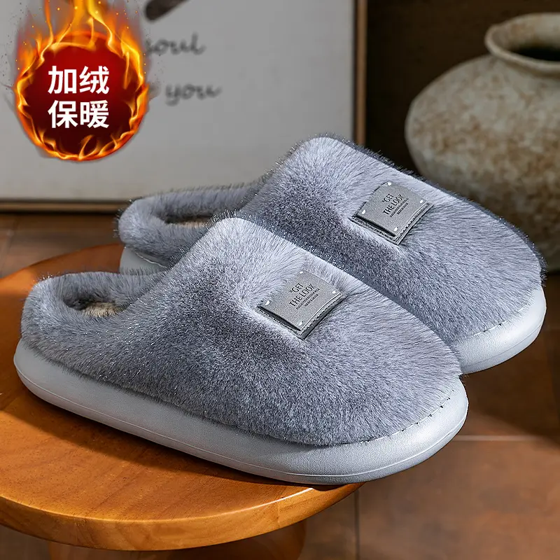 Women Wool Warm Slippers 2025 Winter Indoor Non-Shedding - Image 4