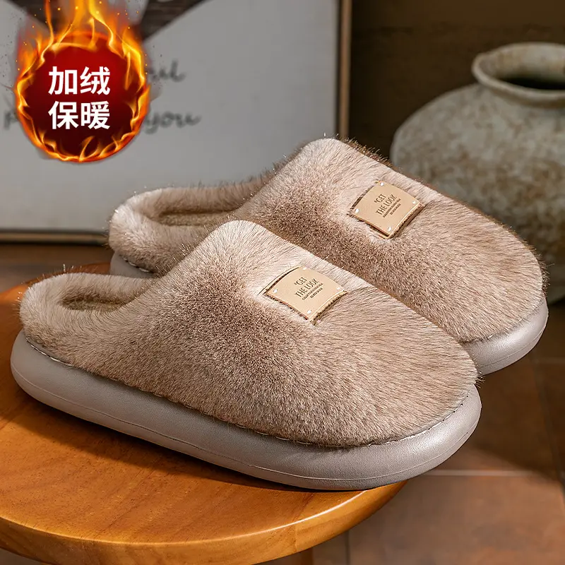 Women Wool Warm Slippers 2025 Winter Indoor Non-Shedding - Image 5