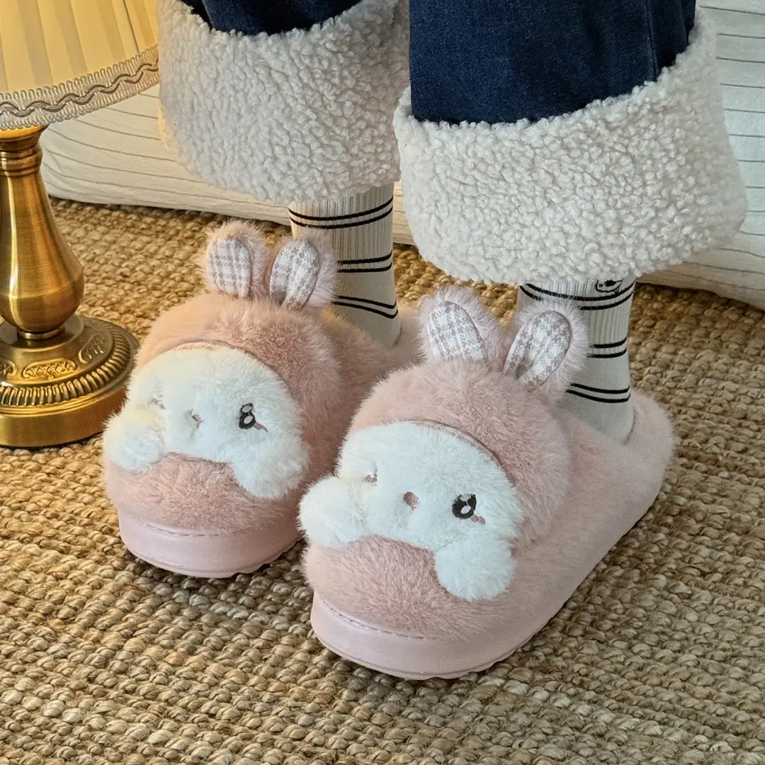 Cartoon Home Cotton Slippers for Women Winter Home Indoor Cute Warm Plush Parent-Child Baotou Cotton Slippers for Women Wholesale - Image 2