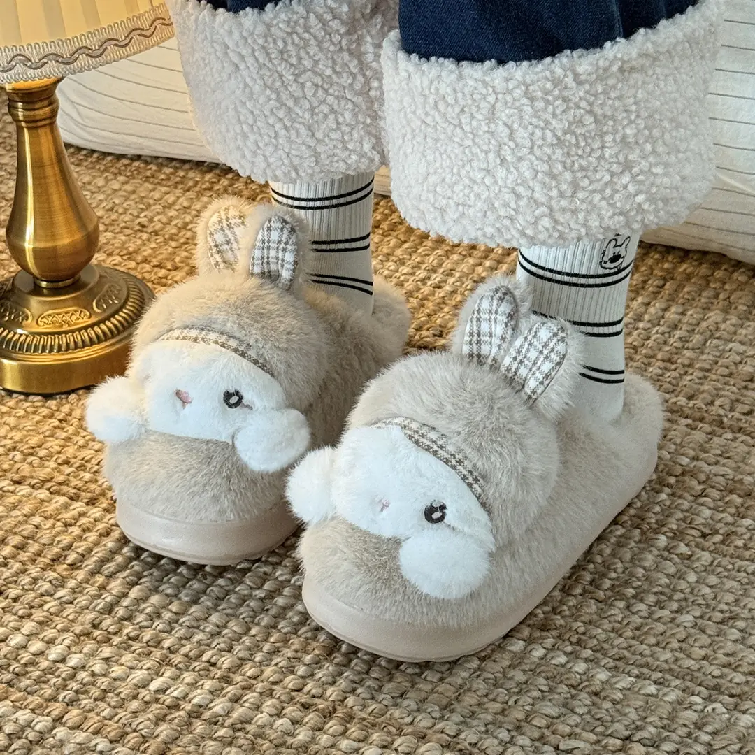 Cartoon Home Cotton Slippers for Women Winter Home Indoor Cute Warm Plush Parent-Child Baotou Cotton Slippers for Women Wholesale - Image 3