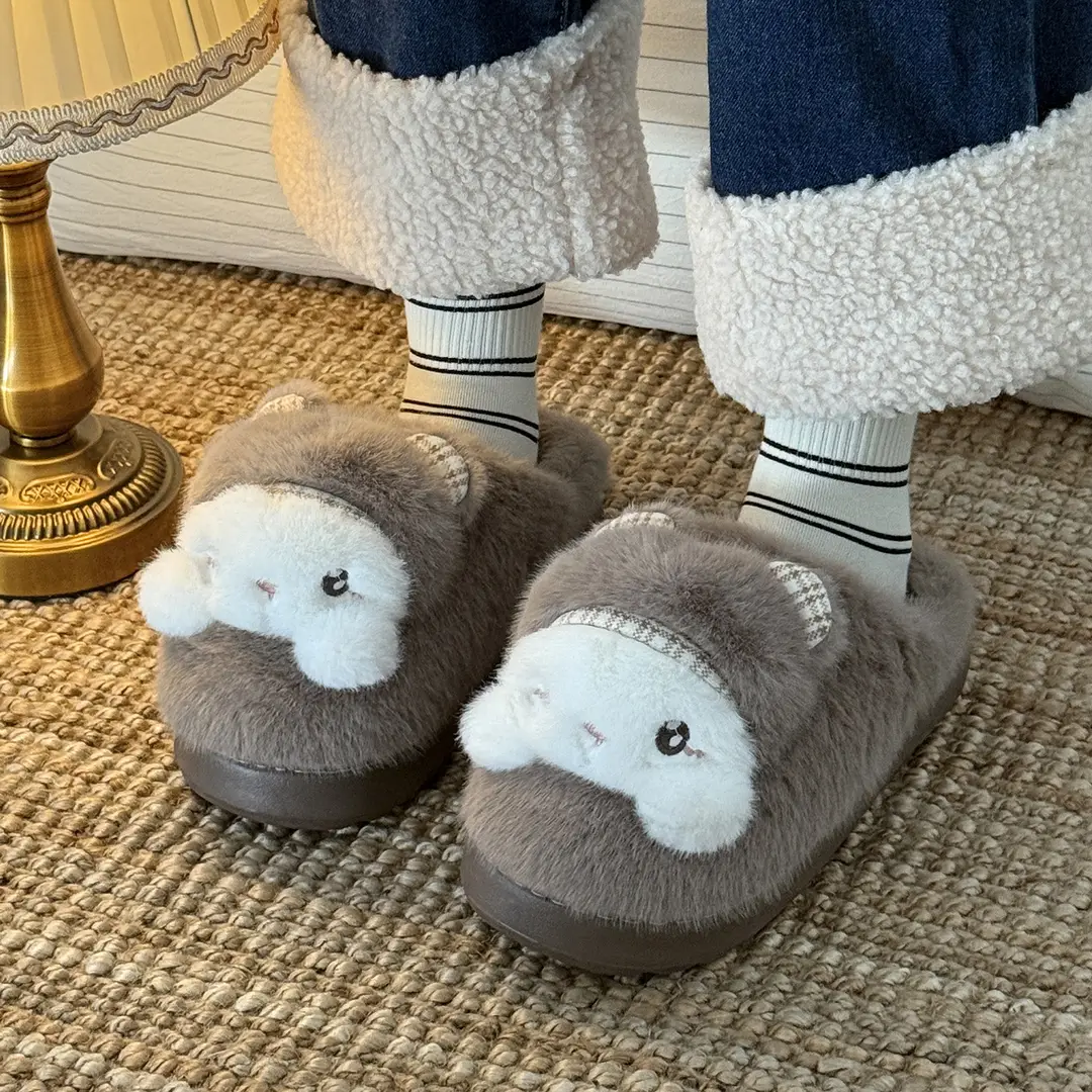 Cartoon Home Cotton Slippers for Women Winter Home Indoor Cute Warm Plush Parent-Child Baotou Cotton Slippers for Women Wholesale - Image 4