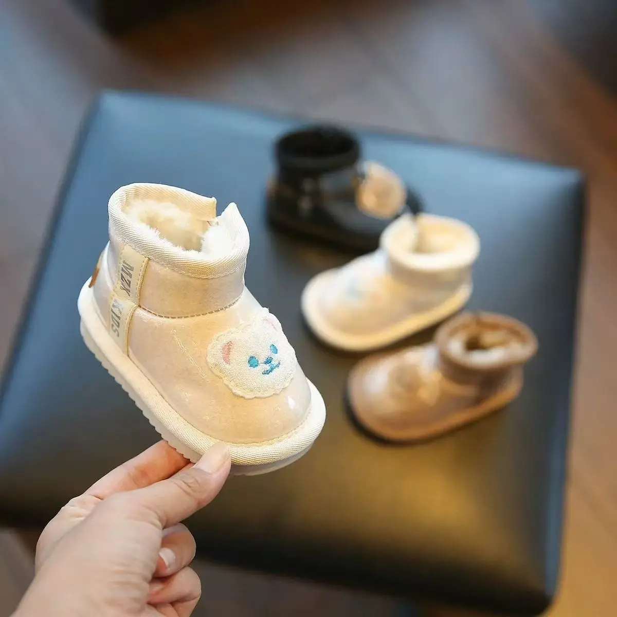 Baby Cotton Snow Boots for Boys Winter Warm Fleece Lined