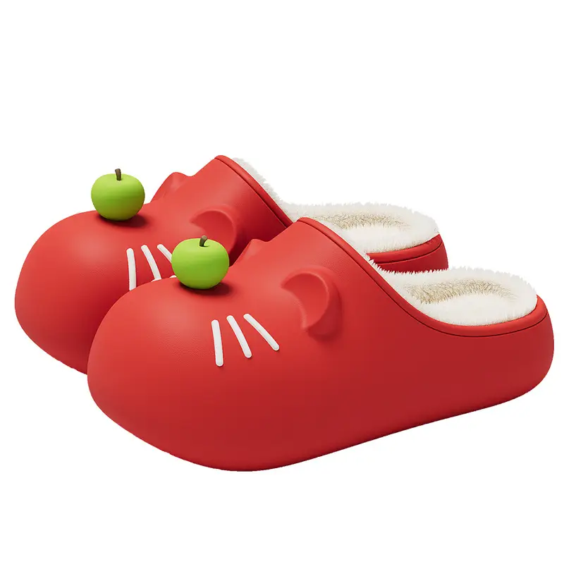 Parent-Child Children's Cotton Slippers for Women, Winter Eva Waterproof Cartoon Cute Plush Warm Ladies' Winter Bedroom Cotton Shoes - Image 8