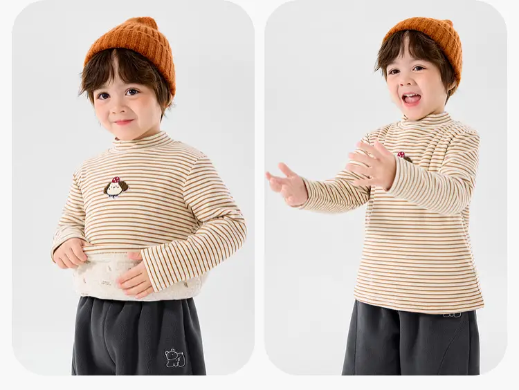 Duduia Boys Winter Striped T-Shirt Anti-Static — feature 15