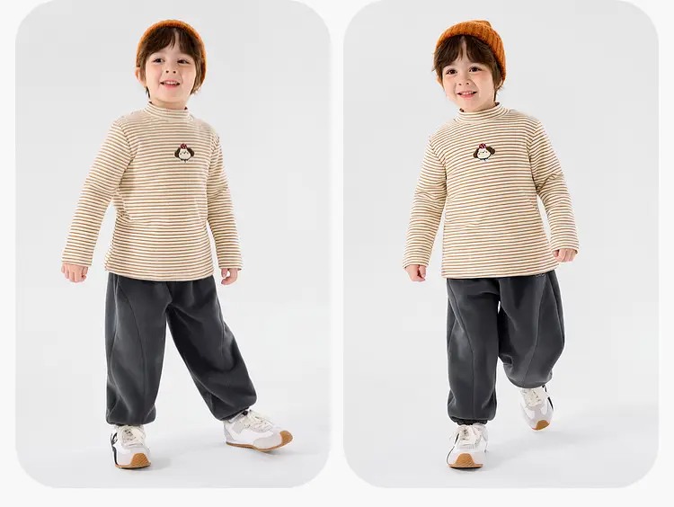 Duduia Boys Winter Striped T-Shirt Anti-Static — feature 17