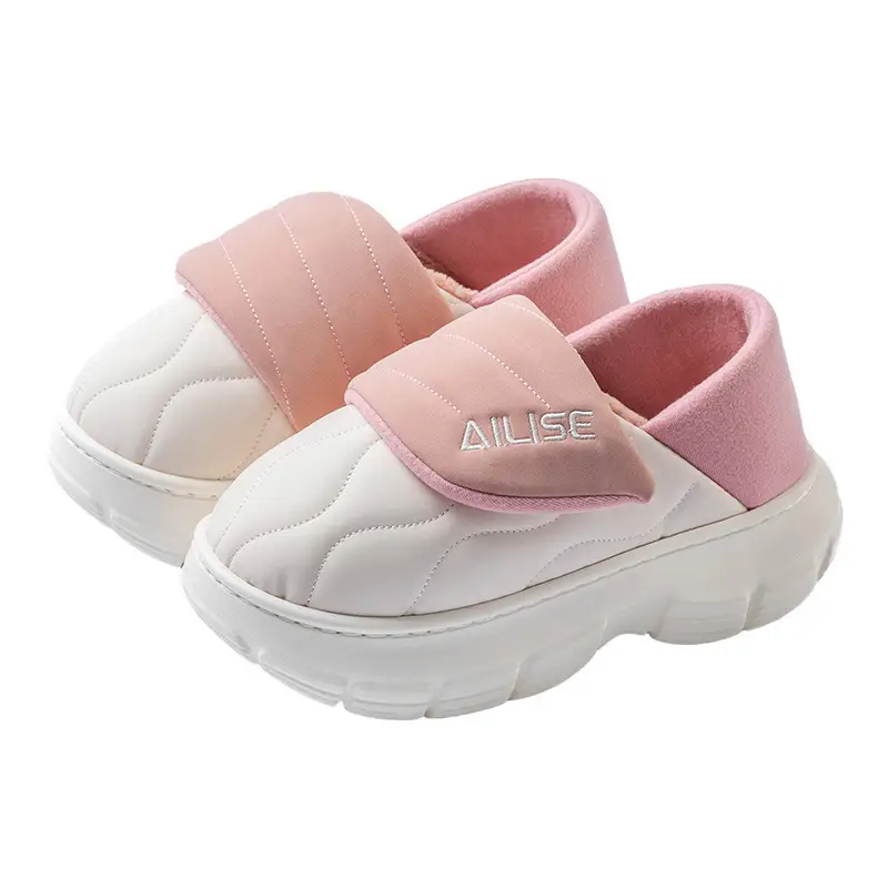 Alice Women's Pink Cotton Winter Slippers Waterproof Anti-Slip