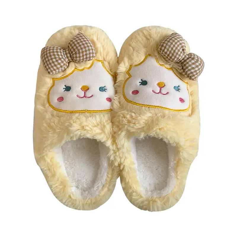 Winter Korean Style Soft Plush Slippers for Girls