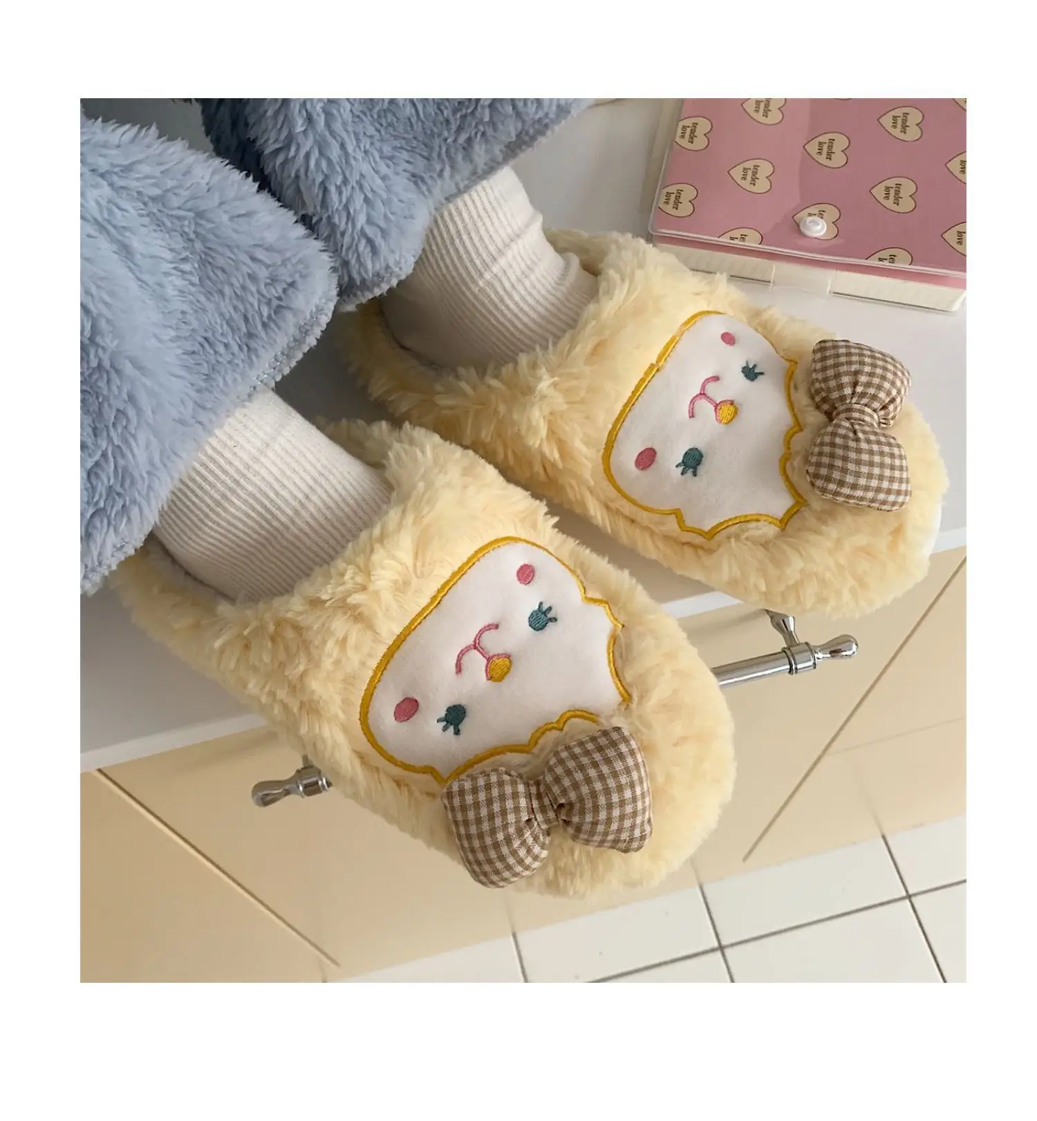 Winter Korean Style Soft Plush Slippers for Girls — feature 12