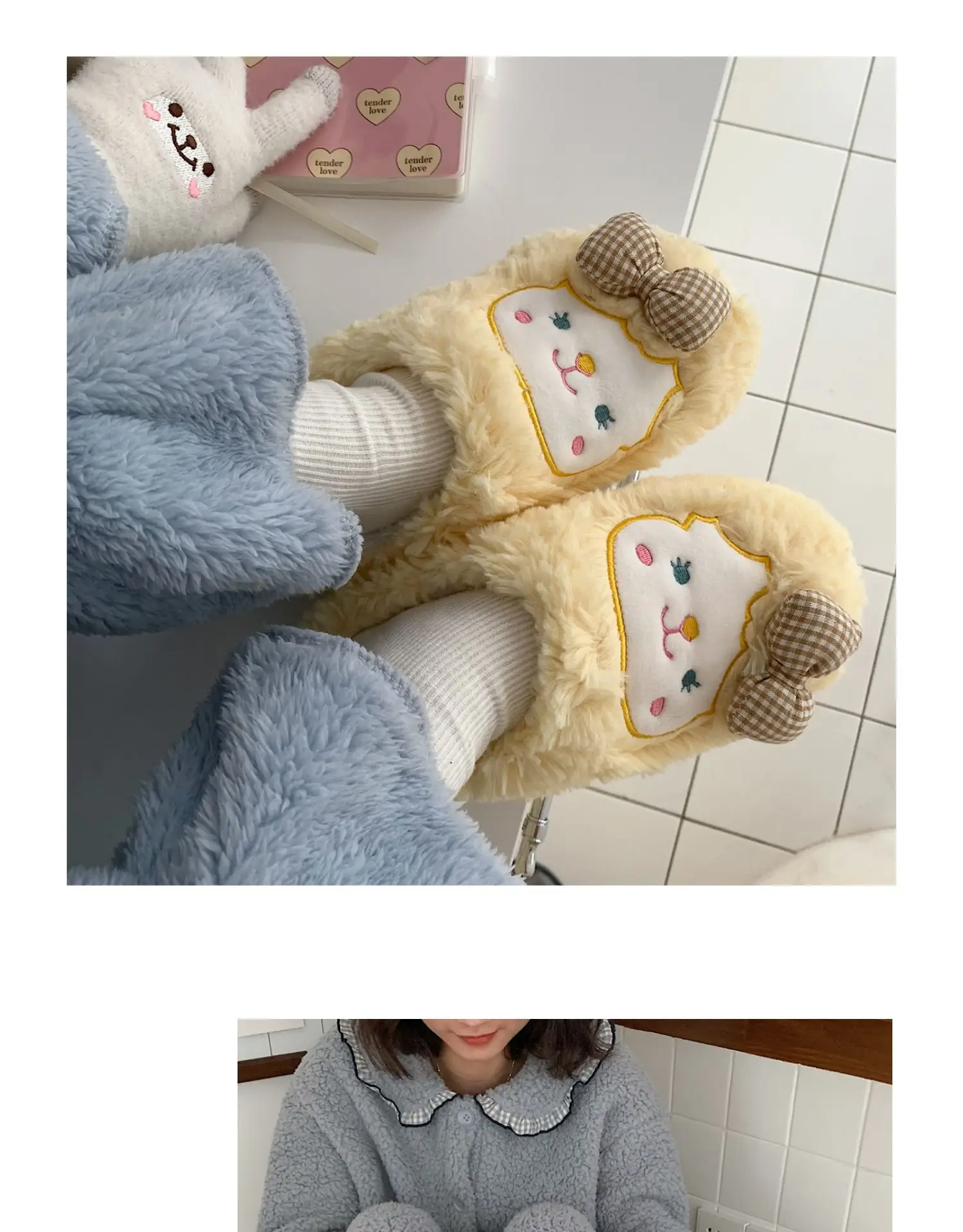 Winter Korean Style Soft Plush Slippers for Girls — feature 14