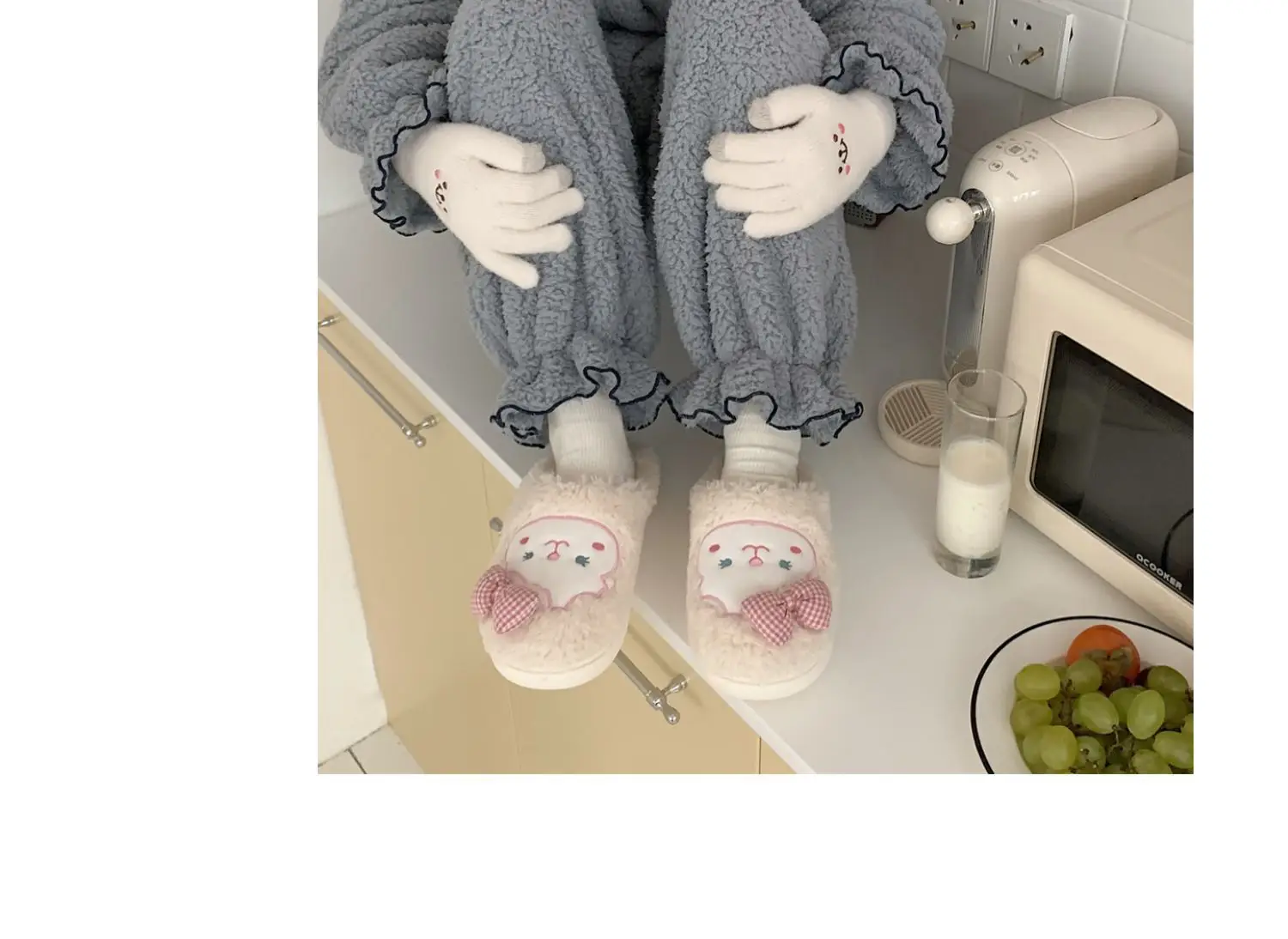 Winter Korean Style Soft Plush Slippers for Girls — feature 15