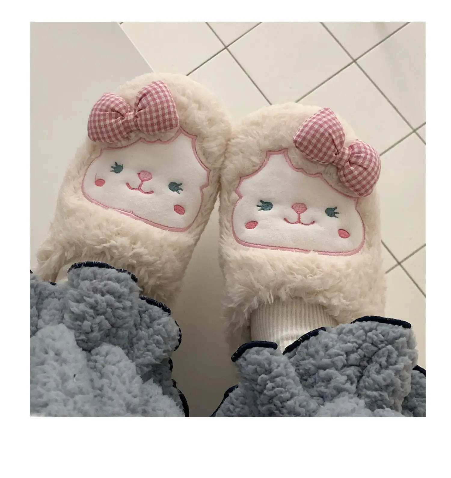 Winter Korean Style Soft Plush Slippers for Girls — feature 17
