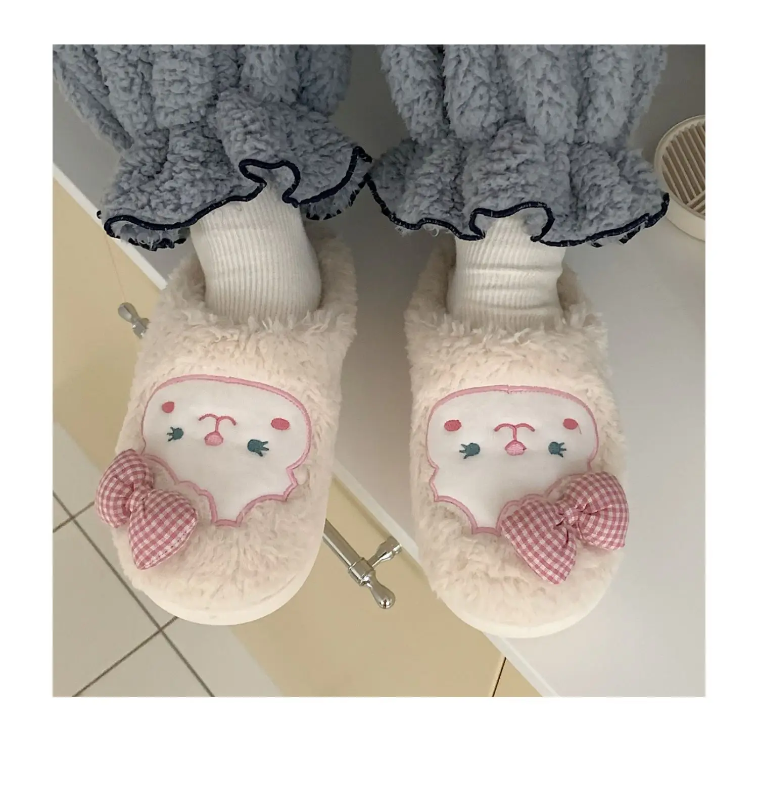 Winter Korean Style Soft Plush Slippers for Girls — feature 19