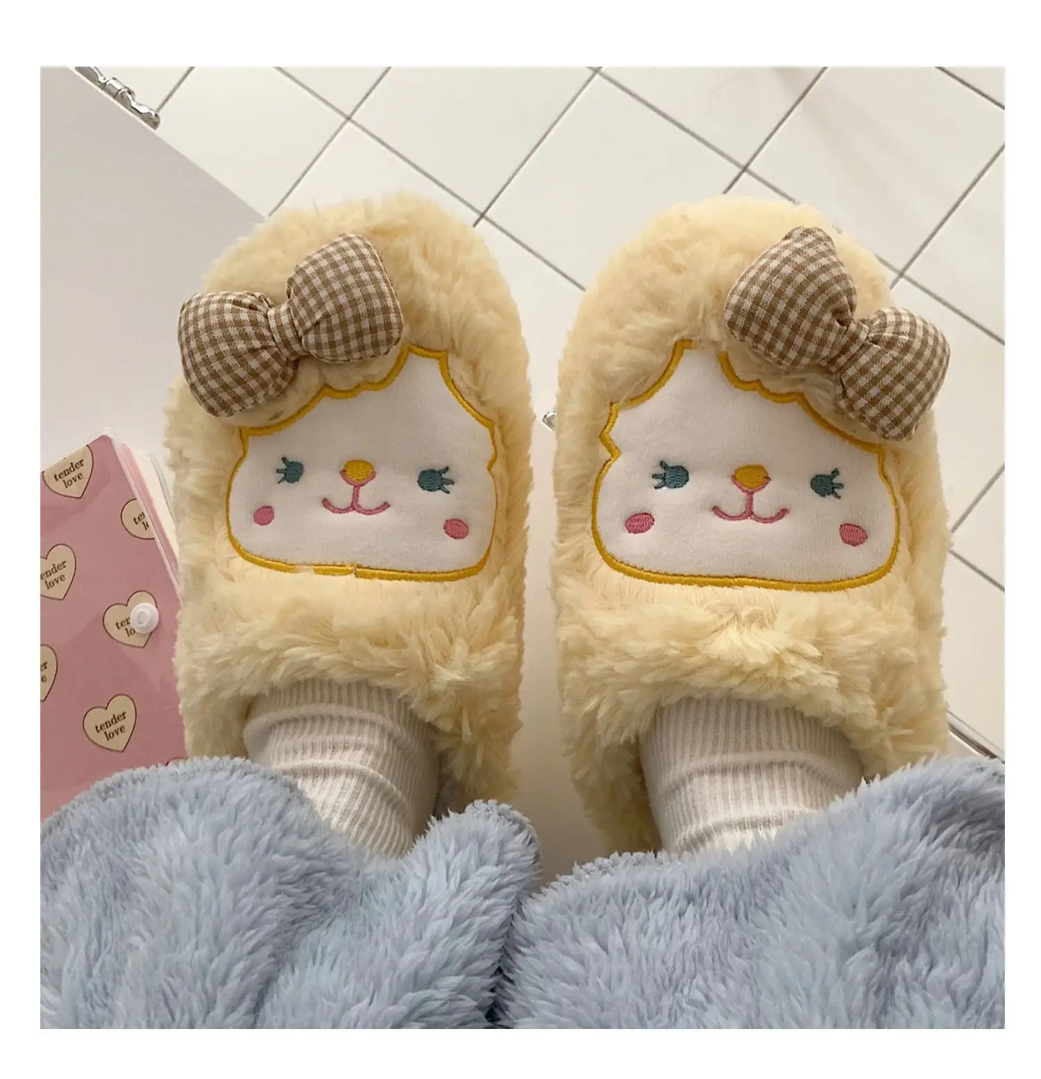 Winter Korean Style Soft Plush Slippers for Girls — feature 9