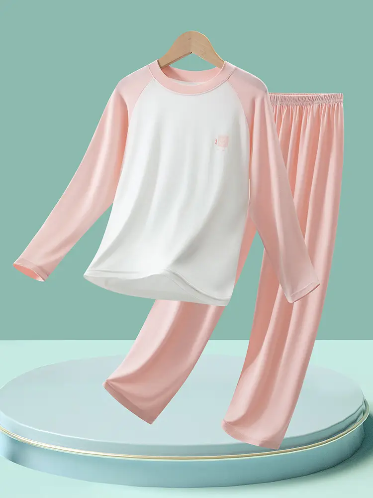 Modal Children's Pajamas Boys' Home Wear Set Air Conditioning Clothing Teenagers' Autumn Clothes and Pants Girls' Breathable Underwear