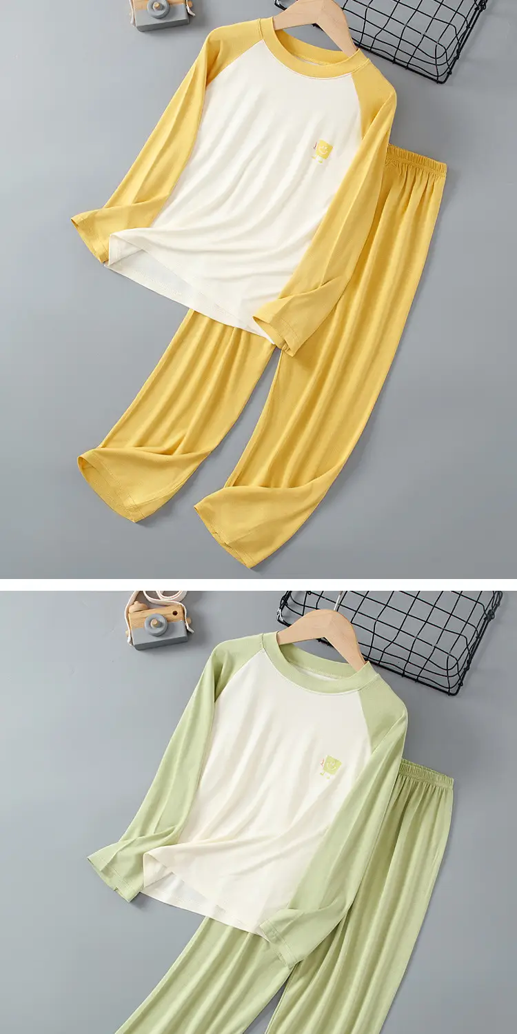 Modal Children's Pajamas Boys' Home Wear Set Air Conditioning Clothing Teenagers' Autumn Clothes and Pants Girls' Breathable Underwear — feature 6