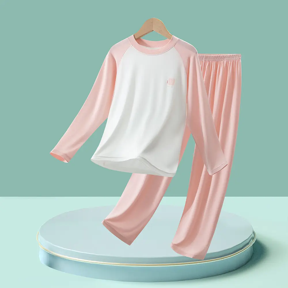 Modal Children's Pajamas Boys' Home Wear Set Air Conditioning Clothing Teenagers' Autumn Clothes and Pants Girls' Breathable Underwear