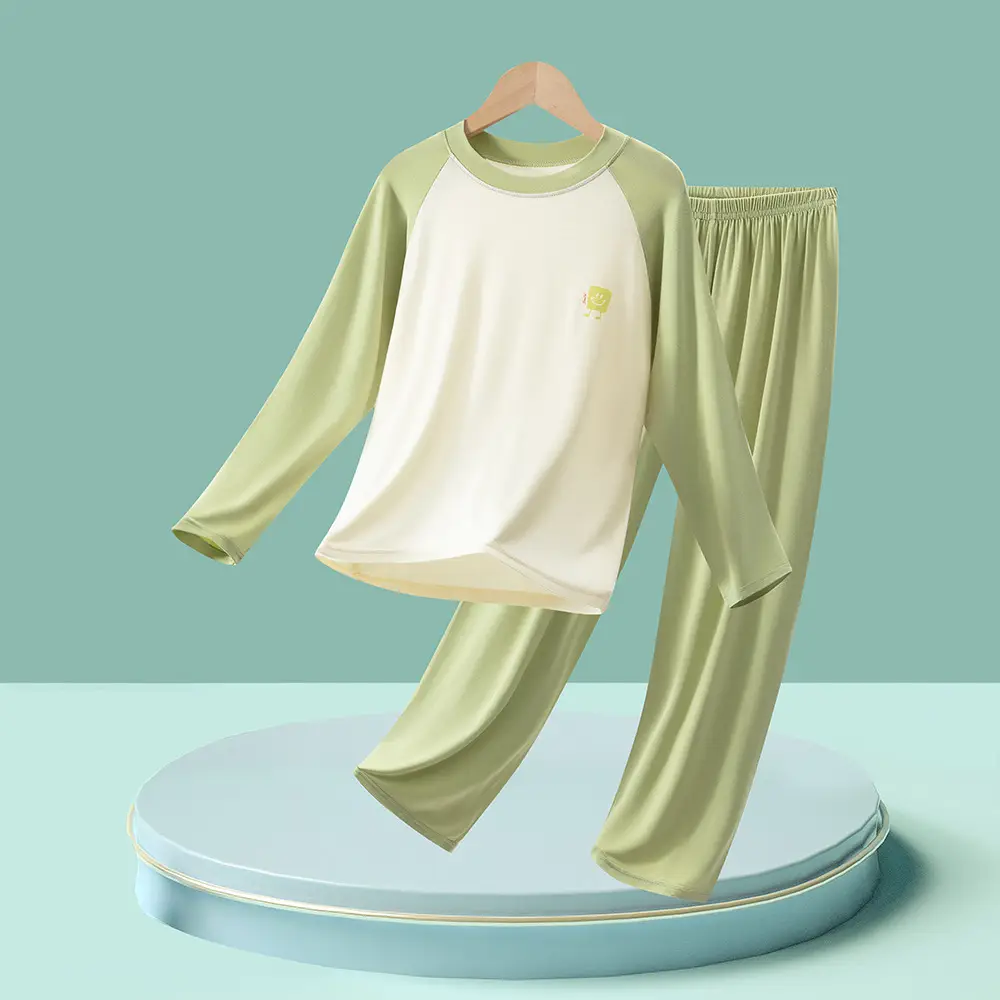 Modal Children's Pajamas Boys' Home Wear Set Air Conditioning Clothing Teenagers' Autumn Clothes and Pants Girls' Breathable Underwear