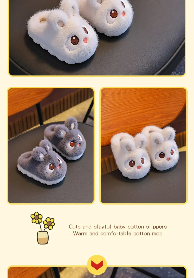 2025 New Cute Children's Cotton Slippers Winter Boys and Girls Indoor Home Non-Slip Warmth Covered with Stuffed — feature 13