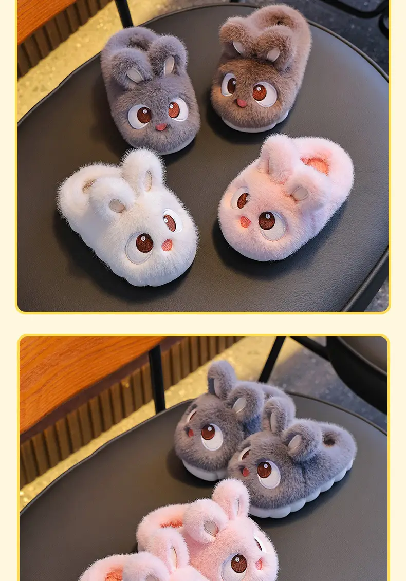 2025 New Cute Children's Cotton Slippers Winter Boys and Girls Indoor Home Non-Slip Warmth Covered with Stuffed — feature 14