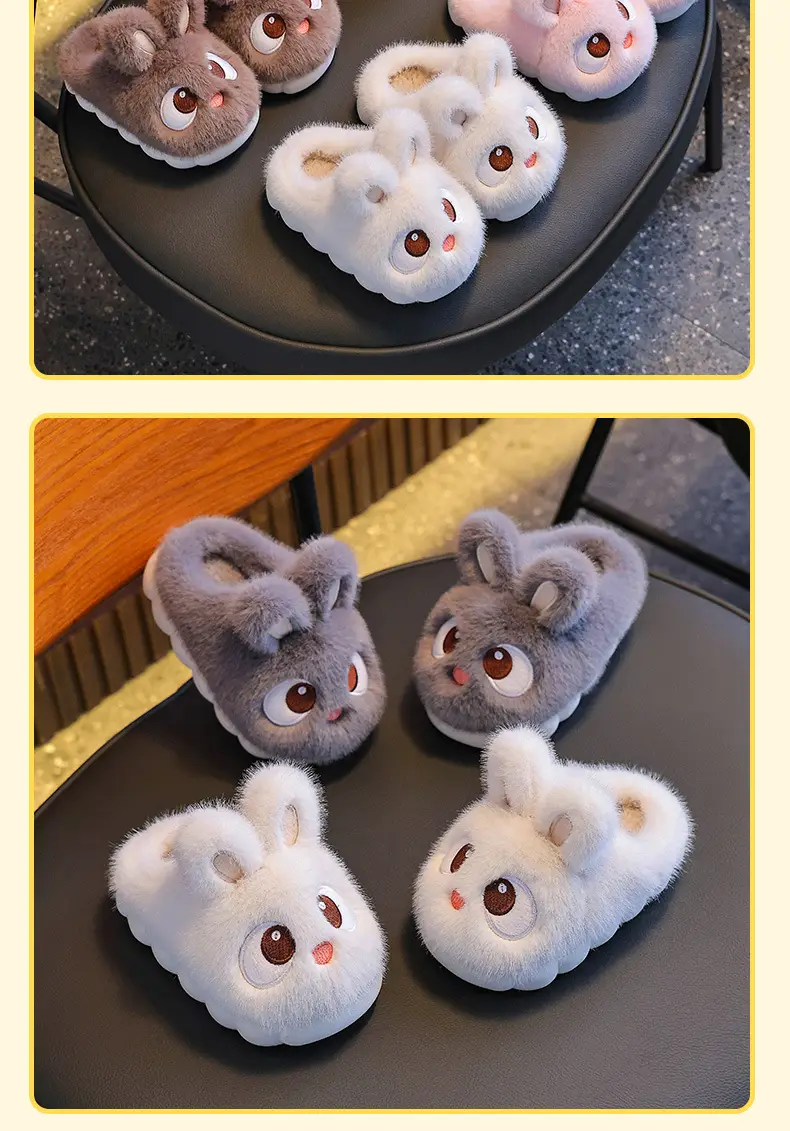 2025 New Cute Children's Cotton Slippers Winter Boys and Girls Indoor Home Non-Slip Warmth Covered with Stuffed — feature 16