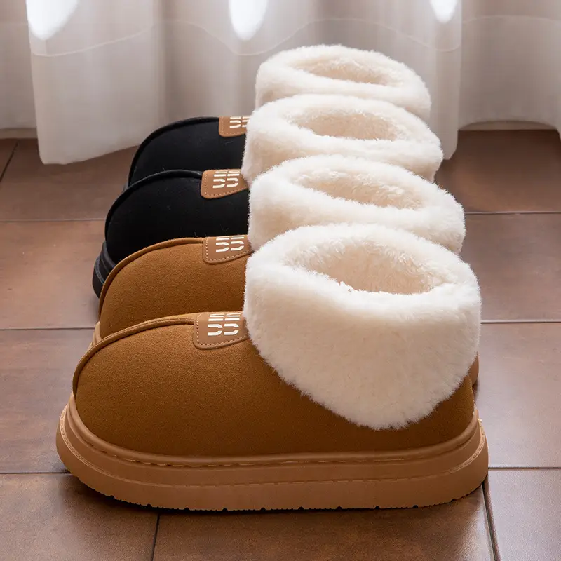 Waterproof Cotton Slippers for Women, Autumn and Winter, Closed Heel, Indoor Home Use, Non-Slip, Thick-Soled, Warm, Fleece-Lined Cotton Shoes for Women, Suitable for Outdoor Wear - Image 4