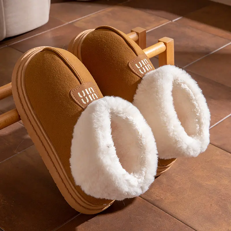 Waterproof Cotton Slippers for Women, Autumn and Winter, Closed Heel, Indoor Home Use, Non-Slip, Thick-Soled, Warm, Fleece-Lined Cotton Shoes for Women, Suitable for Outdoor Wear - Image 6