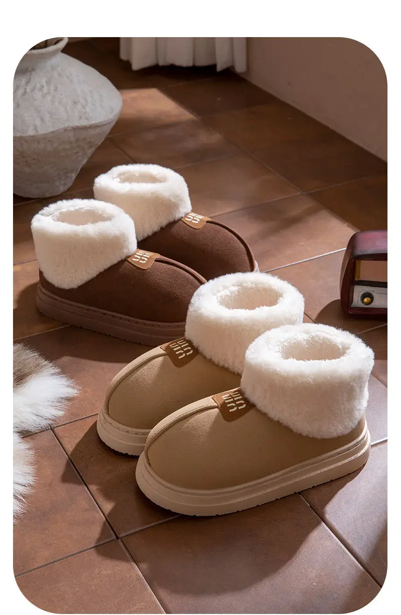 Waterproof Cotton Slippers for Women, Autumn and Winter, Closed Heel, Indoor Home Use, Non-Slip, Thick-Soled, Warm, Fleece-Lined Cotton Shoes for Women, Suitable for Outdoor Wear — feature 6