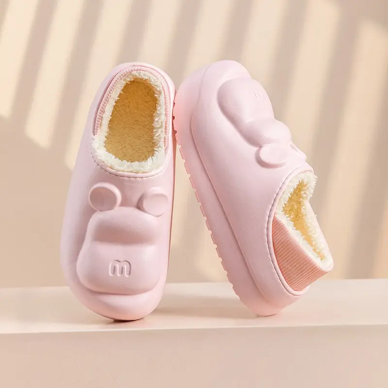 Pink Waterproof Couple Cotton Slippers for Women - Image 8