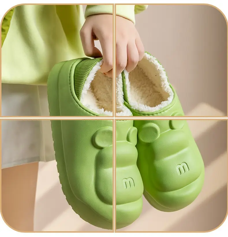 Pink Waterproof Couple Cotton Slippers for Women — feature 12