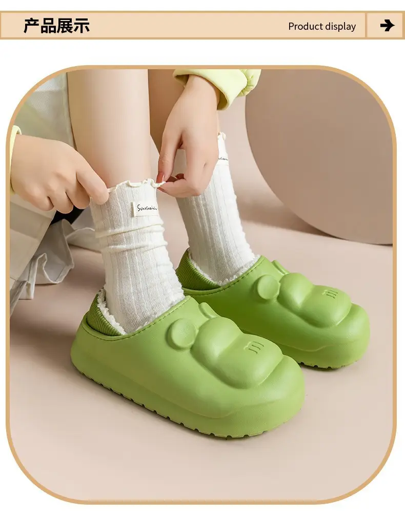 Pink Waterproof Couple Cotton Slippers for Women — feature 13