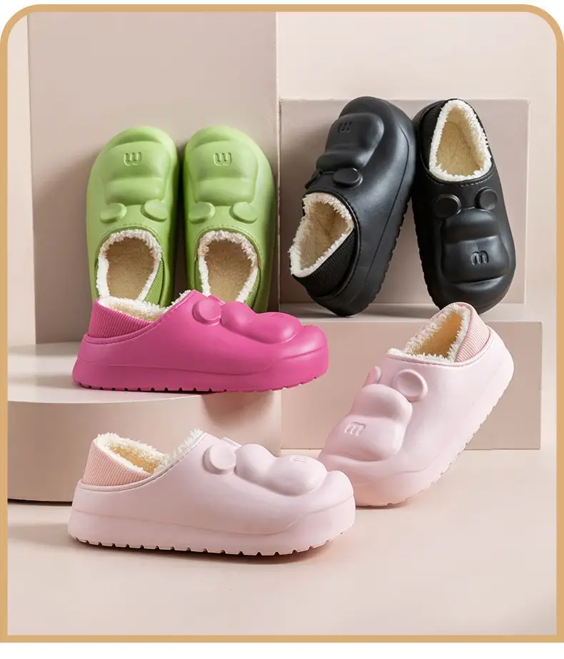 Pink Waterproof Couple Cotton Slippers for Women — feature 17