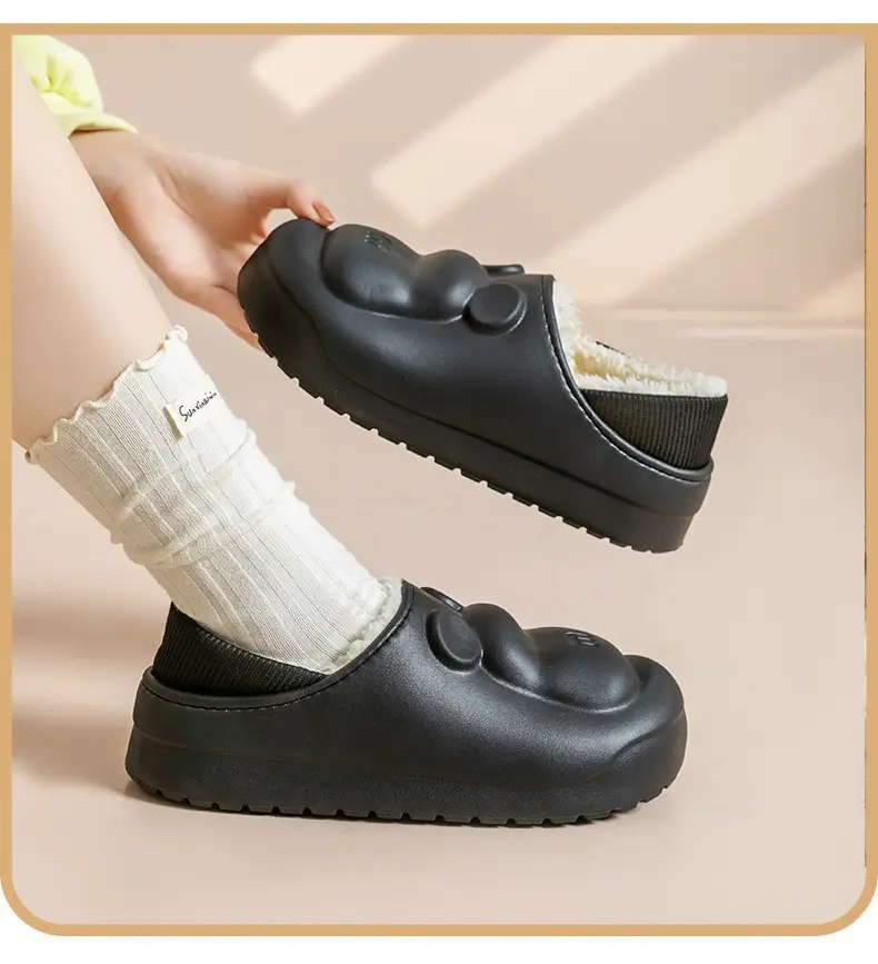 Pink Waterproof Couple Cotton Slippers for Women — feature 18