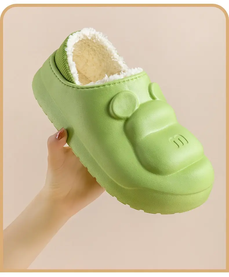 Pink Waterproof Couple Cotton Slippers for Women — feature 19