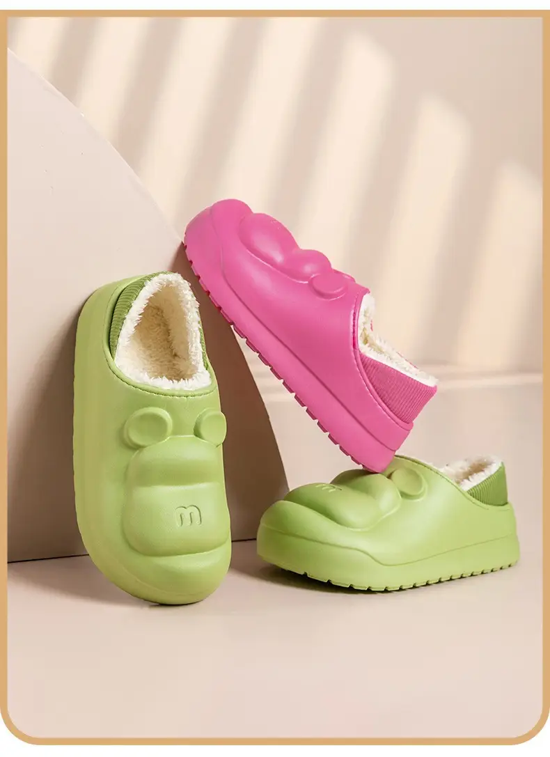 Pink Waterproof Couple Cotton Slippers for Women — feature 20