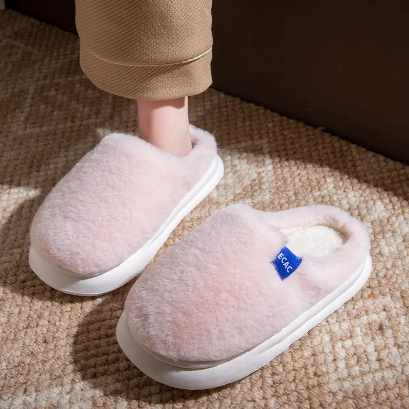 Women Cotton Fleece Slippers Winter Warm Indoor Outdoor - Image 2