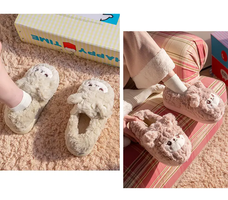 Furry Slippers for Women Winter Warm Fleece Lined — feature 7