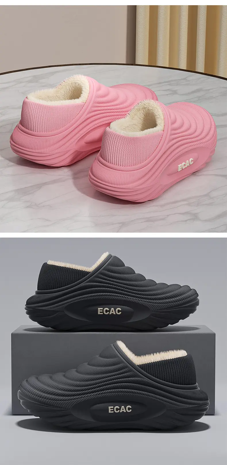 Women Waterproof Fleece Slippers Autumn Winter Heattech Non Slip — feature 10