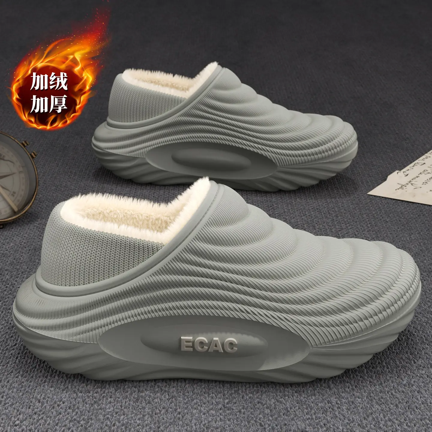 Women Waterproof Fleece Slippers Autumn Winter Heattech Non Slip