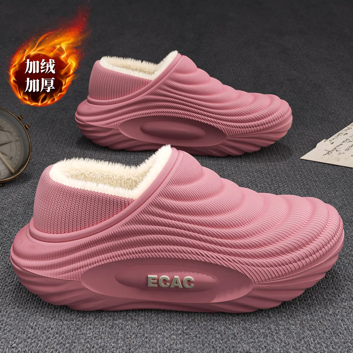 Women Waterproof Fleece Slippers Autumn Winter Heattech Non Slip