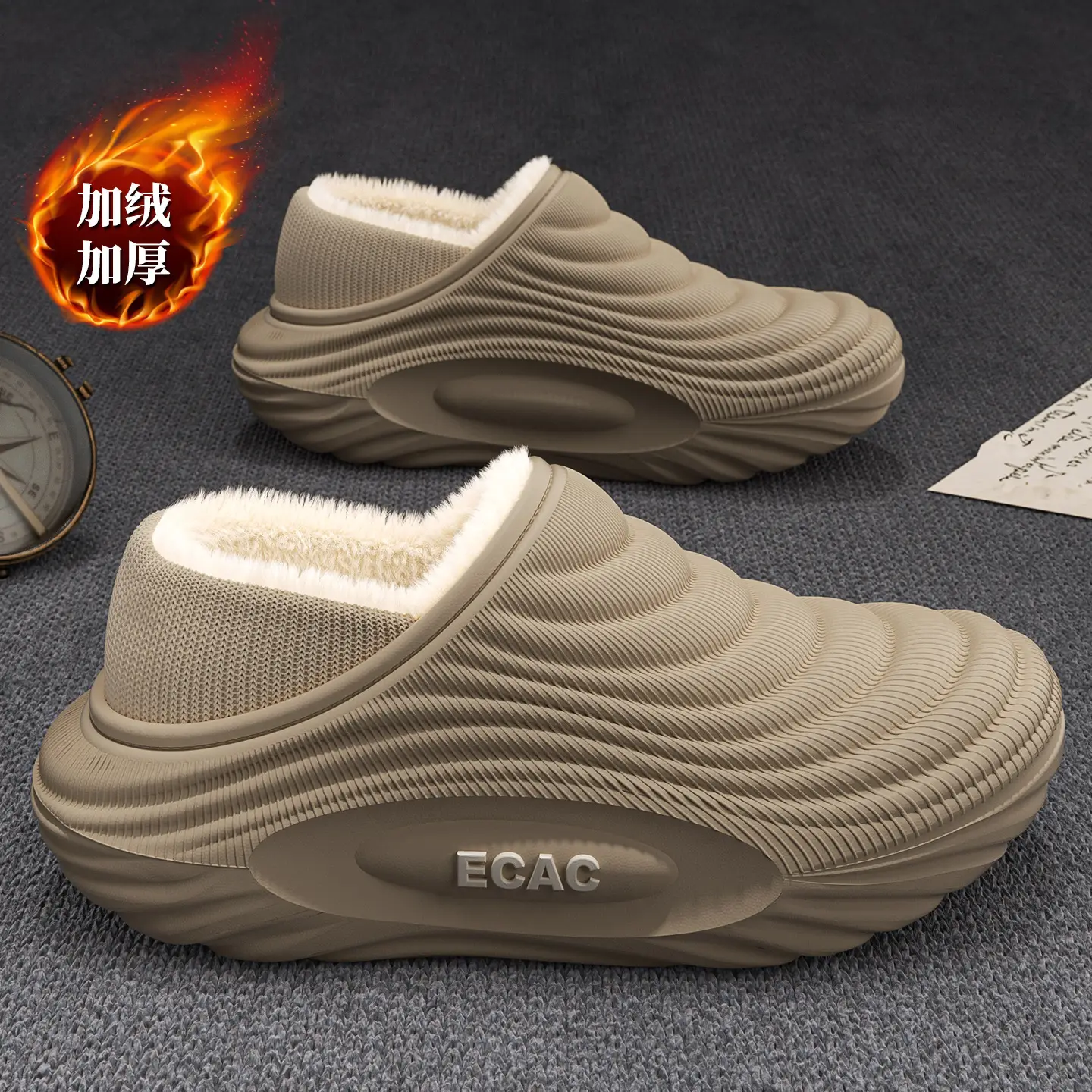 Women Waterproof Fleece Slippers Autumn Winter Heattech Non Slip