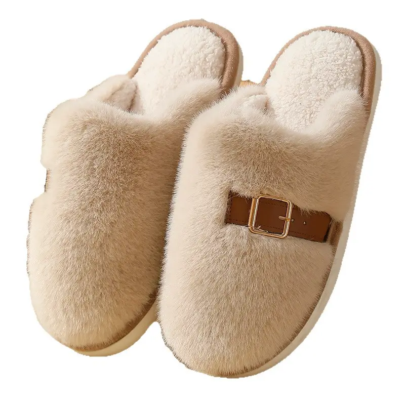 Silent Cotton Slippers for Women Autumn and Winter 2025 New Plush Warm Indoor Home Non-Slip Couple Home Cotton Slippers - Image 10